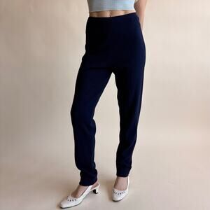 Jones & Co Navy Merino Wool Knit Pants - Size Small